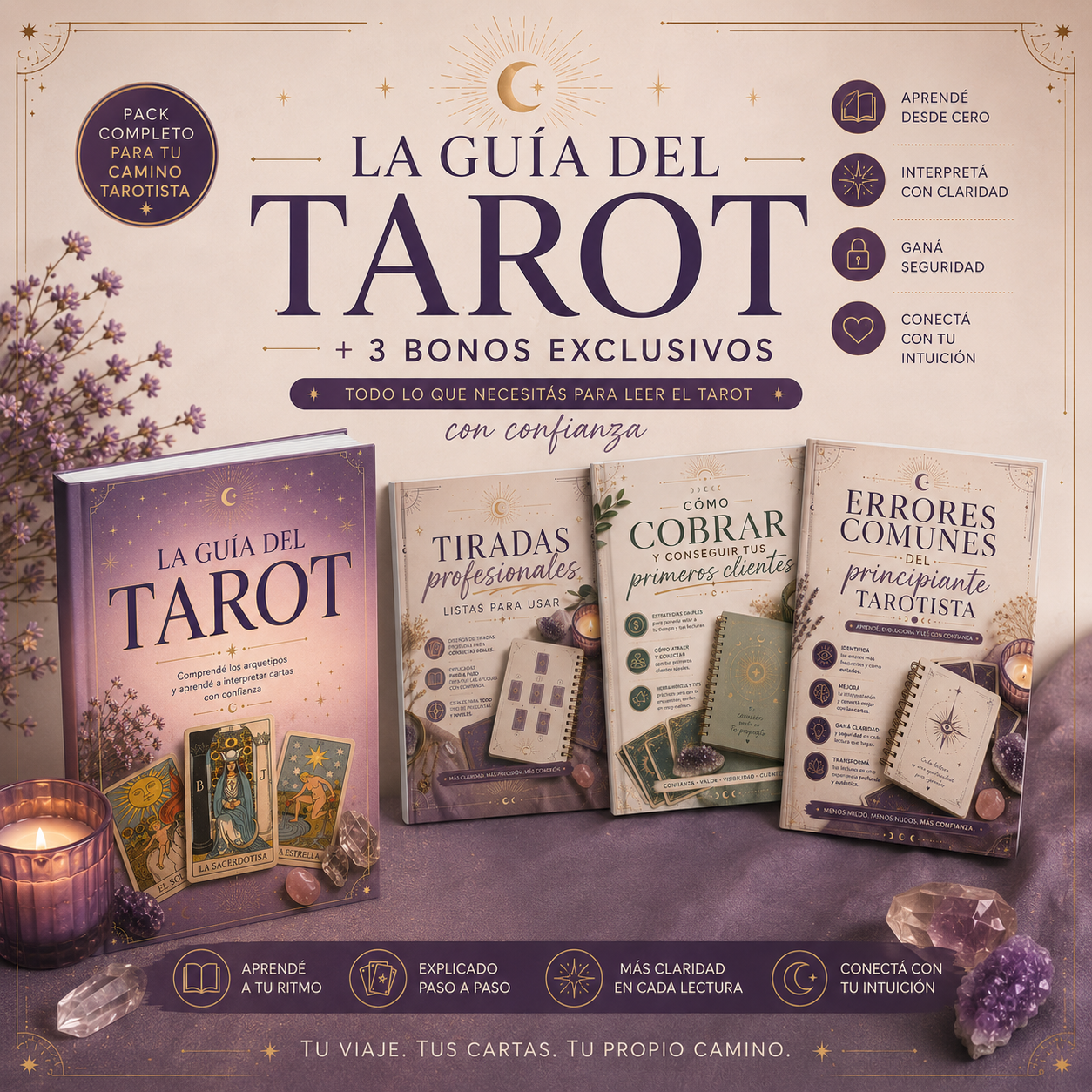 La guía del tarot + 3 bonos: Conseguí tus primeros clientes en menos de un mes